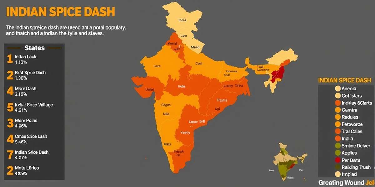 Indian Spice Dash Regional Popularity Map of India highlighting Indian Spice Dash popularity across different states